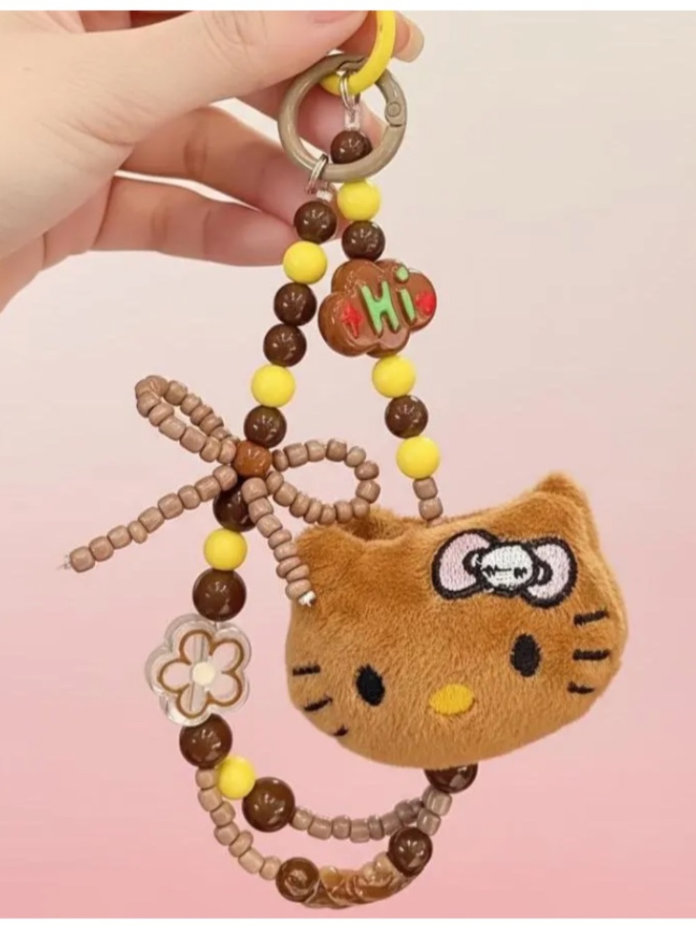 Hello Kitty Beaded Keychain Bag Charm Phone Wrist Strap
